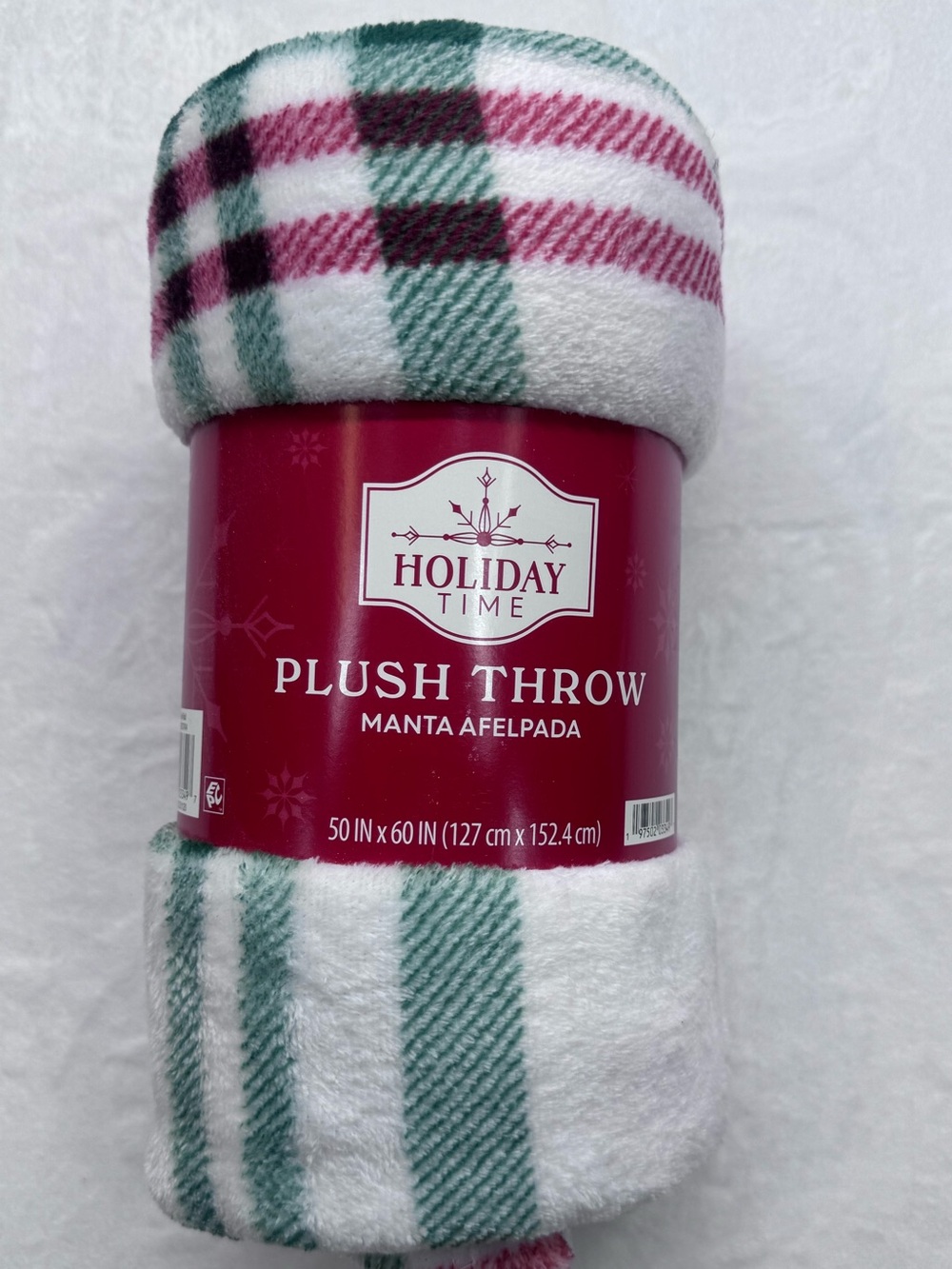 Holiday Time Christmas Plaid Plush Throw Blanket 50x60 Soft Cozy New